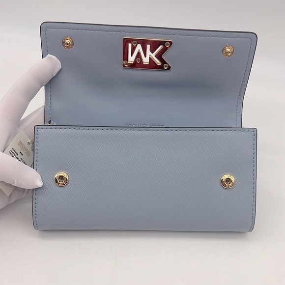 MICHAEL Michael Kors Mimi Large Saffiano Leather Bi-Fold Wallet Pale Blue - Picture 8 of 16